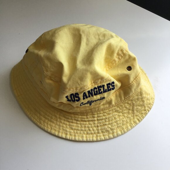 Sky Other - Sky Los Angeles California Embroidered Yellow Bucket Hat Medium